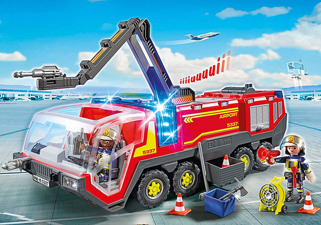 お手軽価格で贈りやすい プレイモービル 70935 レスキュー はしご消防車 Playmobil Rescue Fire Engine with  Tower Ladder